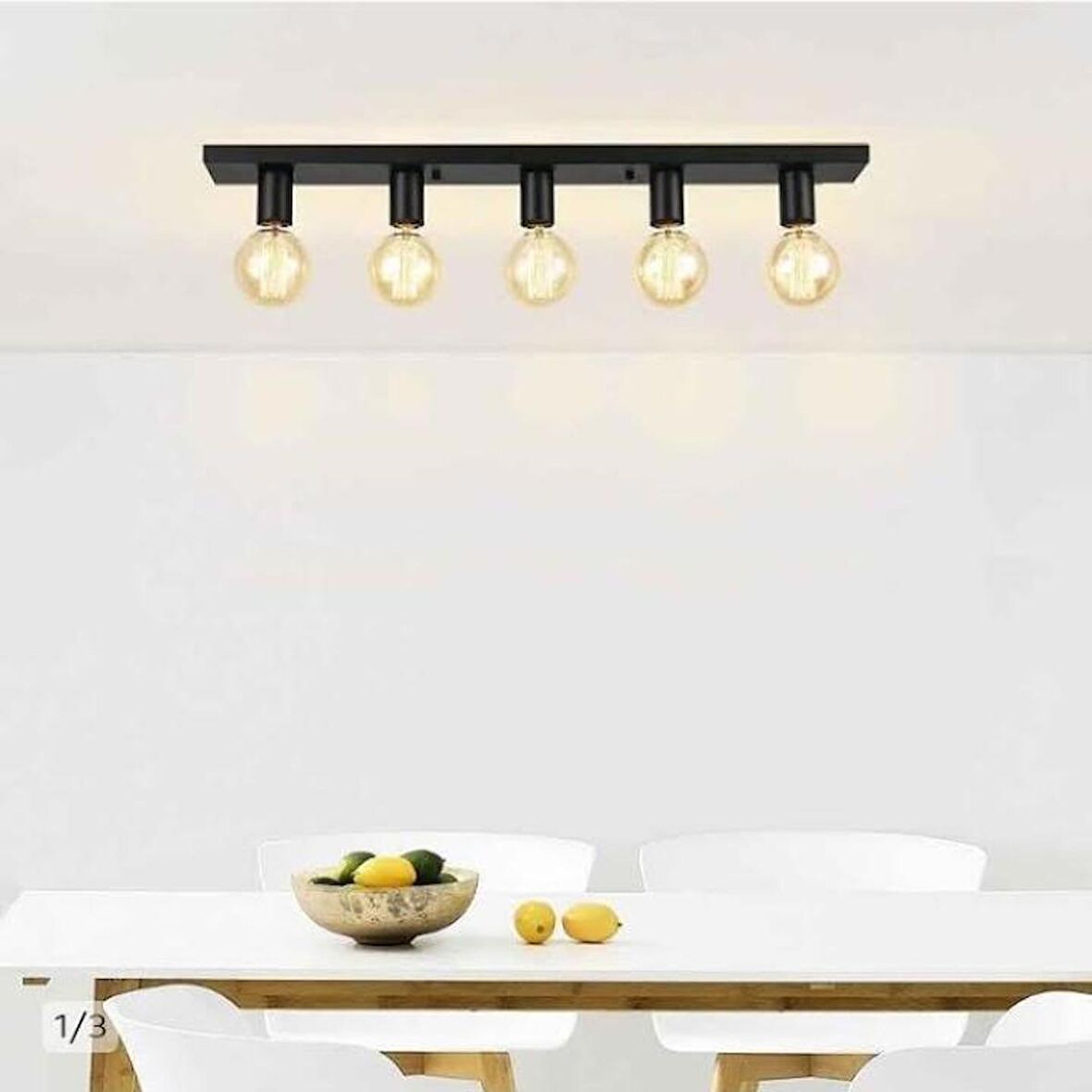 MYLİGHT S RETRO RUSTK PLOFONYER TAVAN AVİZE BEŞLİ 60CM EN  SIRALI