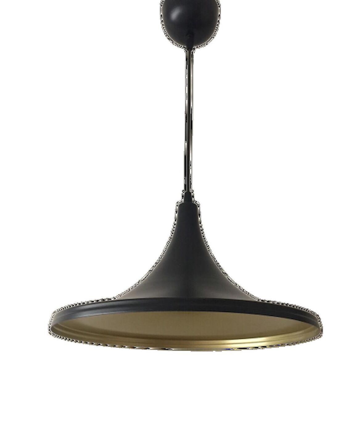 MYLİGHTS  37 CM  MAT SİYAH  İÇİ ALTIN METAL SARKIT RUSTİK AVİZE RETRO TEKLİ  