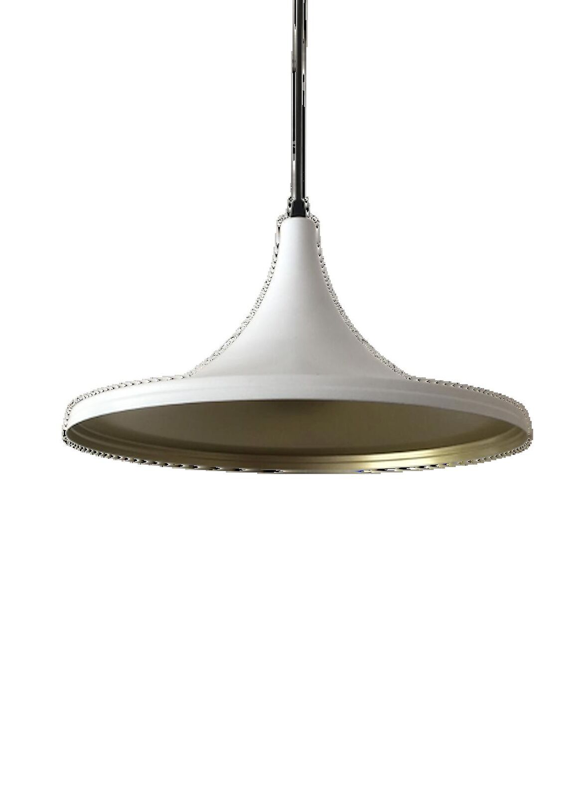 MYLİGHTS  37 CM  MAT BEYAZ  İÇİ ALTIN METAL SARKIT AVİZE RUSTİK RETRO TEKLİ  
