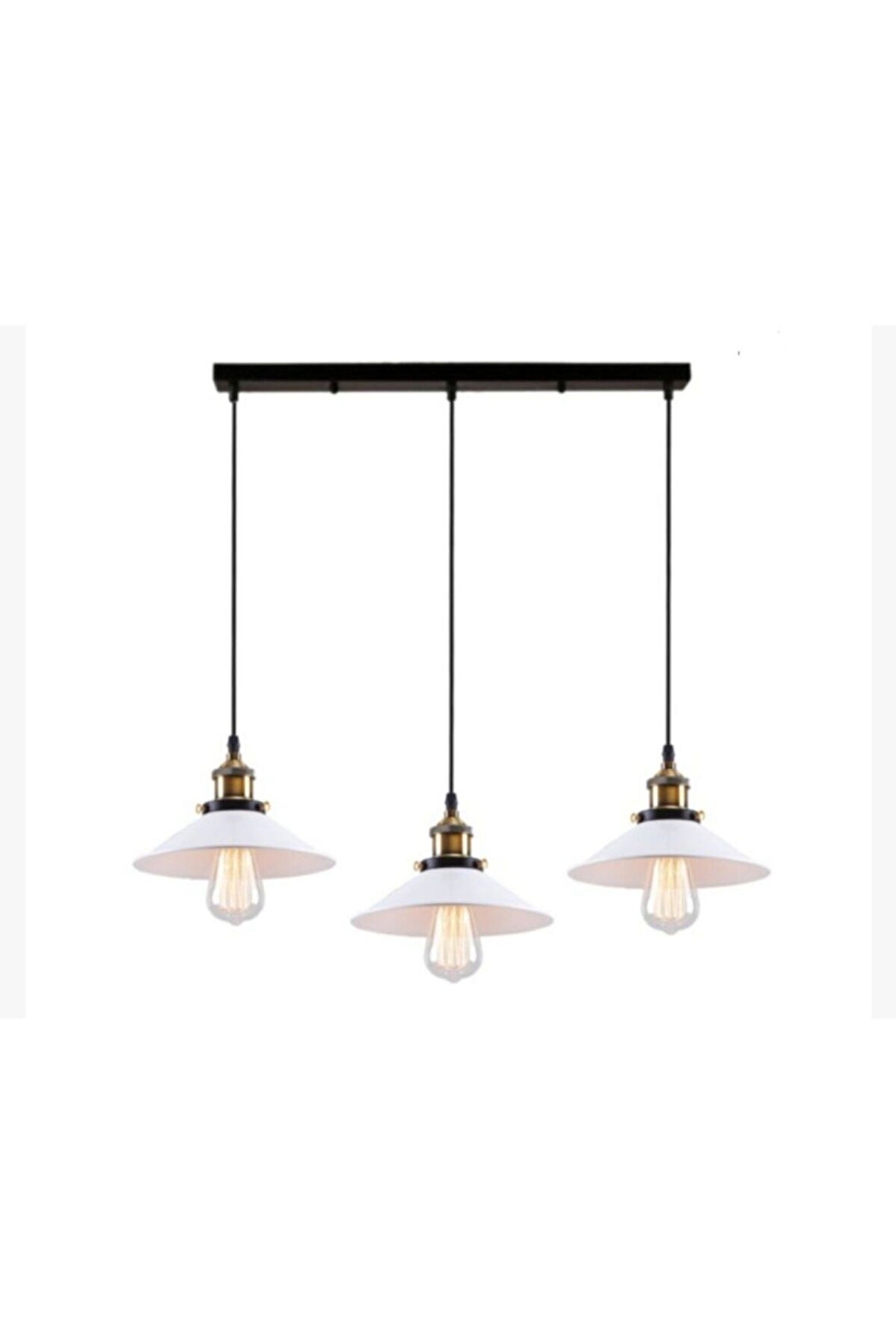 Demet Habek mylights  Retor Rustik Sıralı Üçlü Avize 60 Cm En