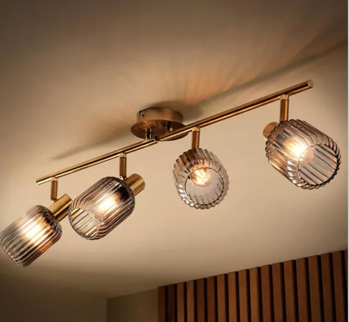 Demet Habek mylights  vintage hareketli bal camlı  dörtlü avize  retro rustik salon avize  