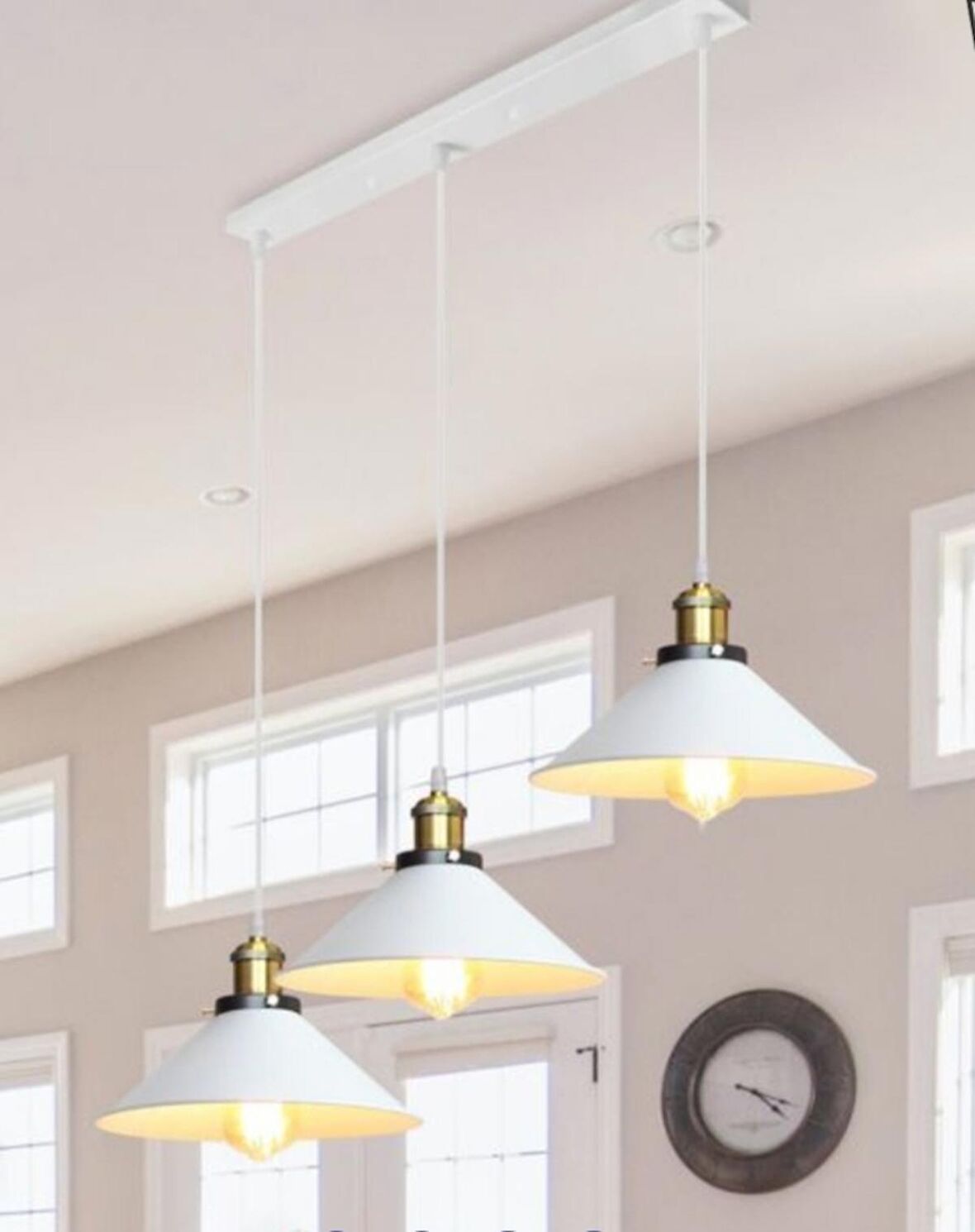mylights  retro rustik  üçlü sarkıt sıralı avize  60 cm en masa üstü