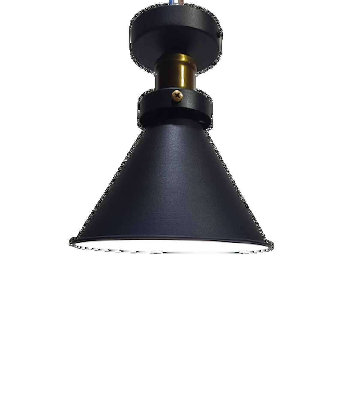 MYLİGHTS  RETRO  PLOONYER TAVAN RUSTİK AVİZE SİYAH  İÇİ BEYAZ  18 CM EN