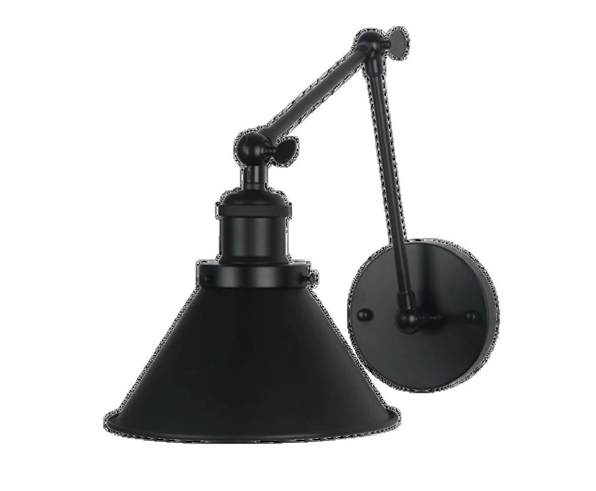 MYLİGHTS  METAL ÜÇ MAFSALI MAT SİYAH  RUSTİK  AKROBAT APLİK DUVAR LAMBASI