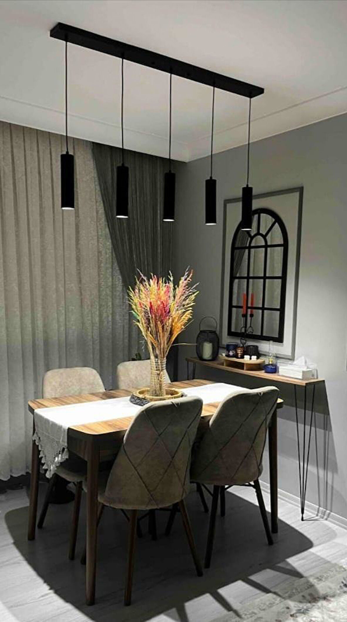  Mylights sıralı masaüstü beşli 5 li sartkıt 120cm metal gövde tasarruflu led ampul ile spot sarkıt  avize