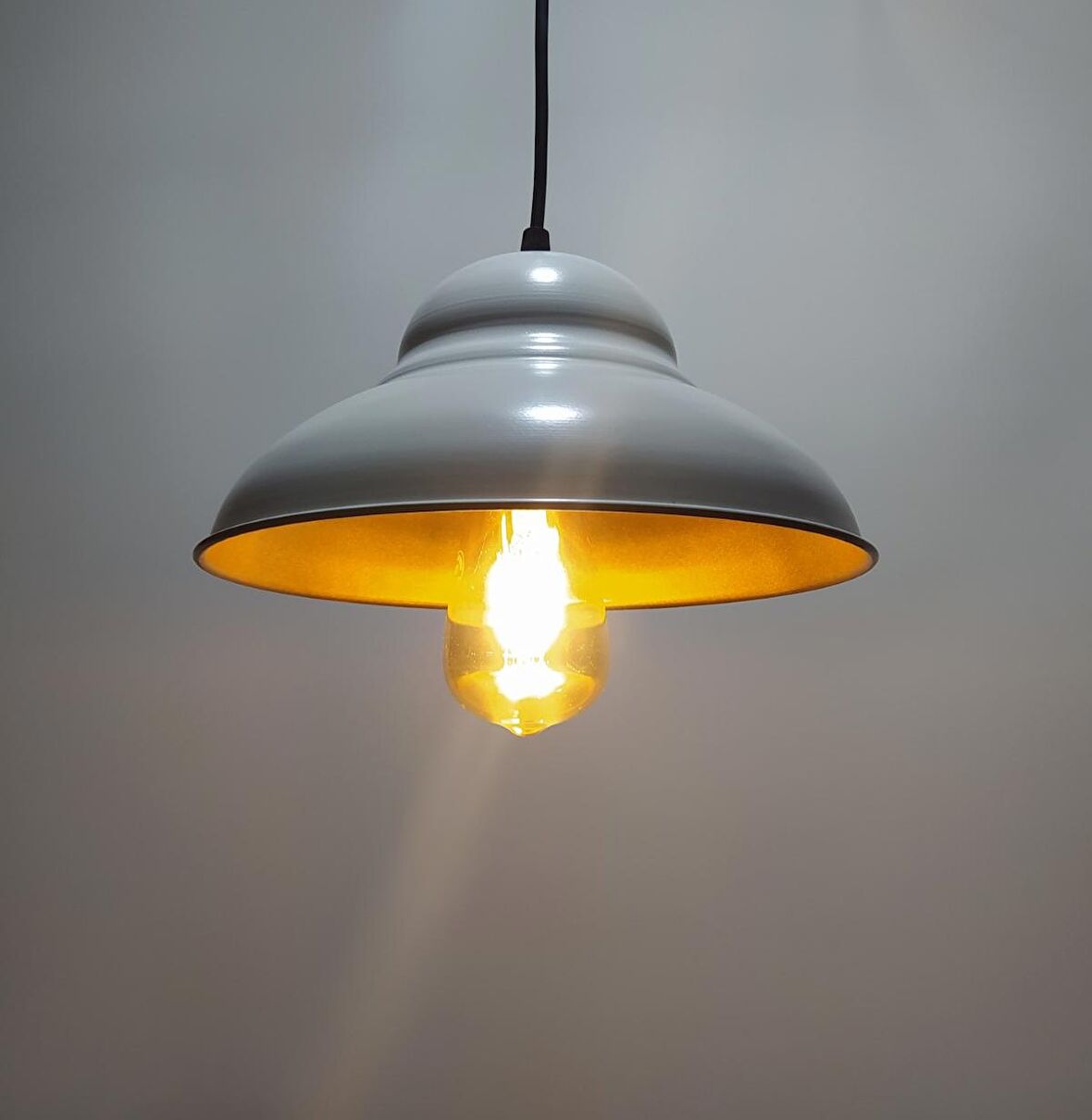 MYLİGHTS RETRO RUSTİK  VİNTAGE METAL SARKIT AVİZE BEYAZ  İÇİ ALTIN
