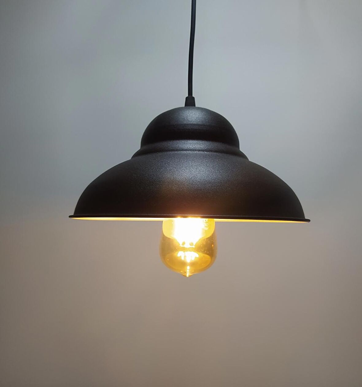 MYLİGHTS RETRO RUSTİK  VİNTAGE METAL SAKIR AVİZE SİYAH İÇİ ALTIN