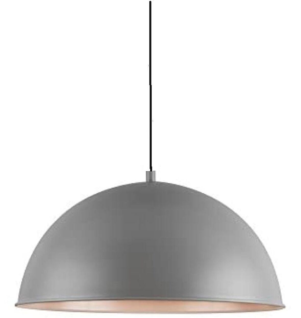 MYLİGHTS MODERN SPOR  METAL TEKLİ GRİ  İÇİ BEYAZ METAL SARKIT AVİZE 40 CM