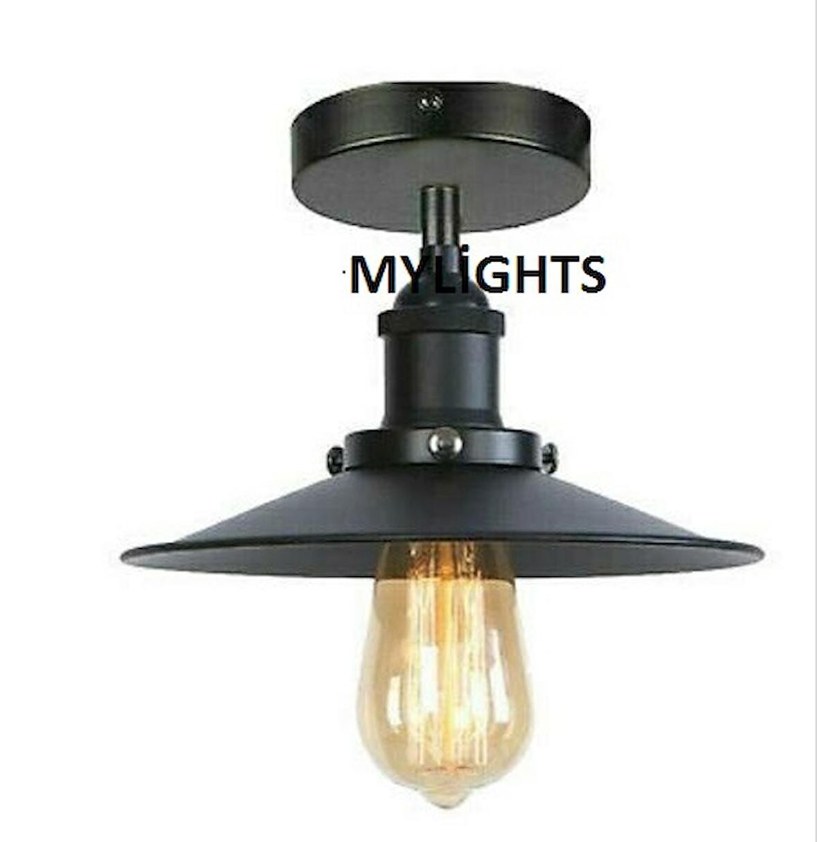 MYLİGHTS  RETRO  MAT SİYAH   RUSTİK VİNTAGE  TAVAN AVİZE TAVAN ARMATÜR  KOPLE METAL ÜRÜNDÜR  EN 22CM