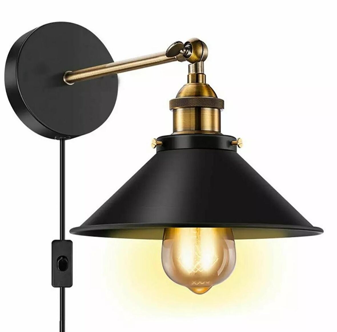 Retro Rustik Metal Retro Salon - Yatak Odası Duvar Masfalı Aplik 20 cm Altı