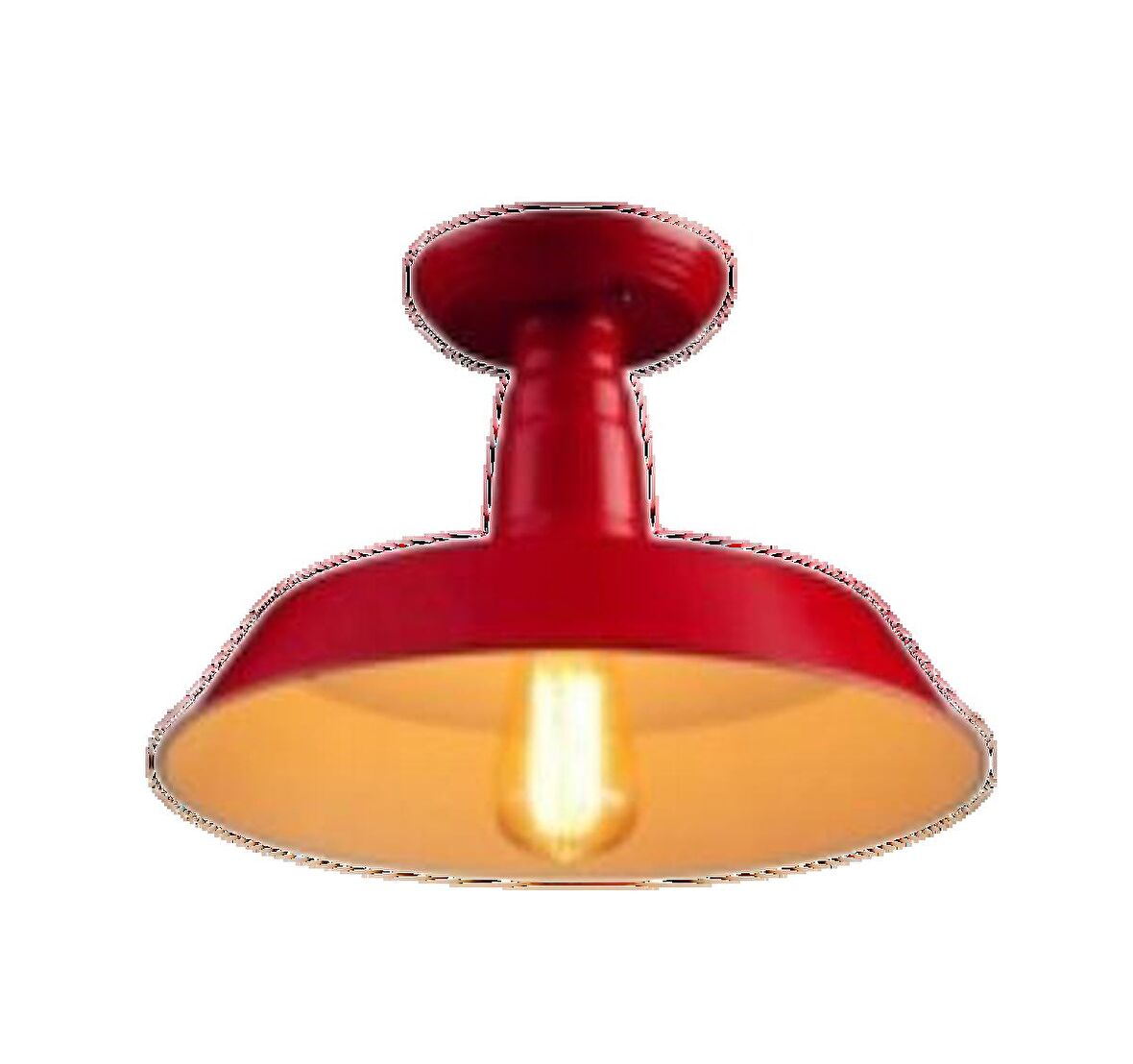 MYLIGHTS  RETRO VINTAGE KIRMIZI ICI BEYAZ PLOFONYER AVIZE EN 35 CNM
