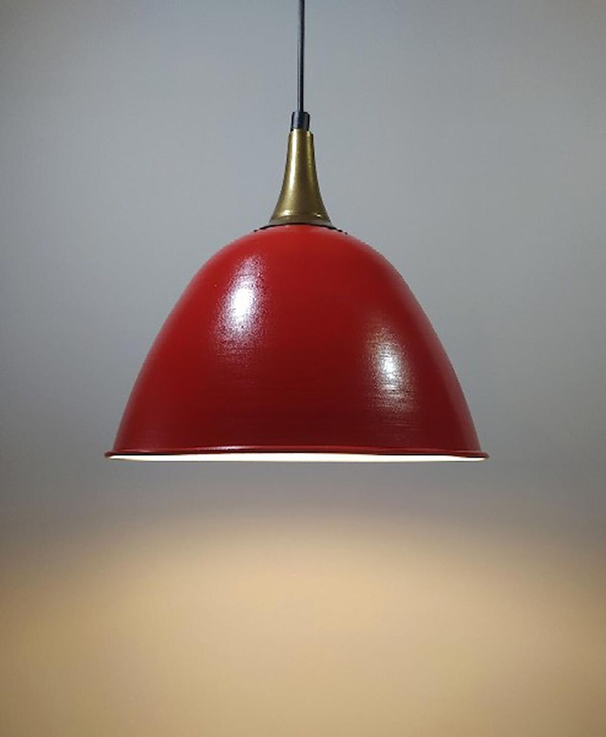 MYLİGHTS KIRMIZI  VİNTAGE METAL SARKIT AVİZE  BRONZ ASKILI