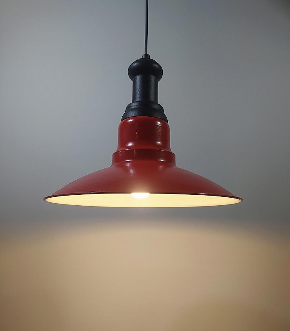 MYLİGHTS  VİNTAGE RETRO RUSTK METAL KIRMIZI SARKIT AVİZE SİYAH ASKILI