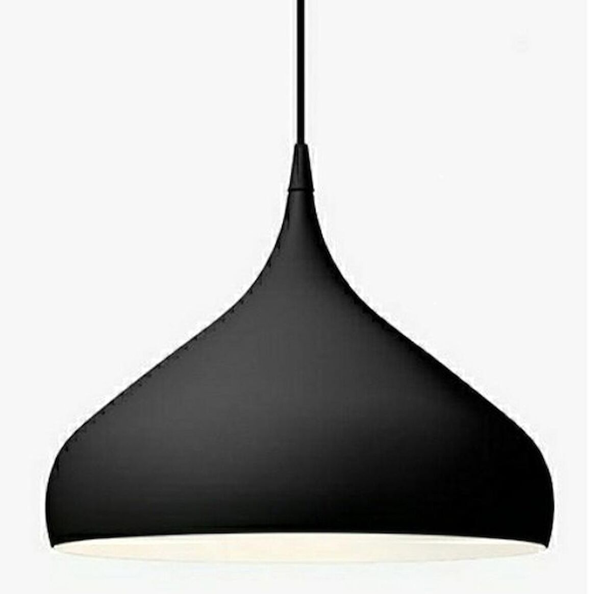 MYLİGHTS  METAL SAKKIT AVİZE  CAP 41 CM   SİYAH  İÇİ BEYAZ