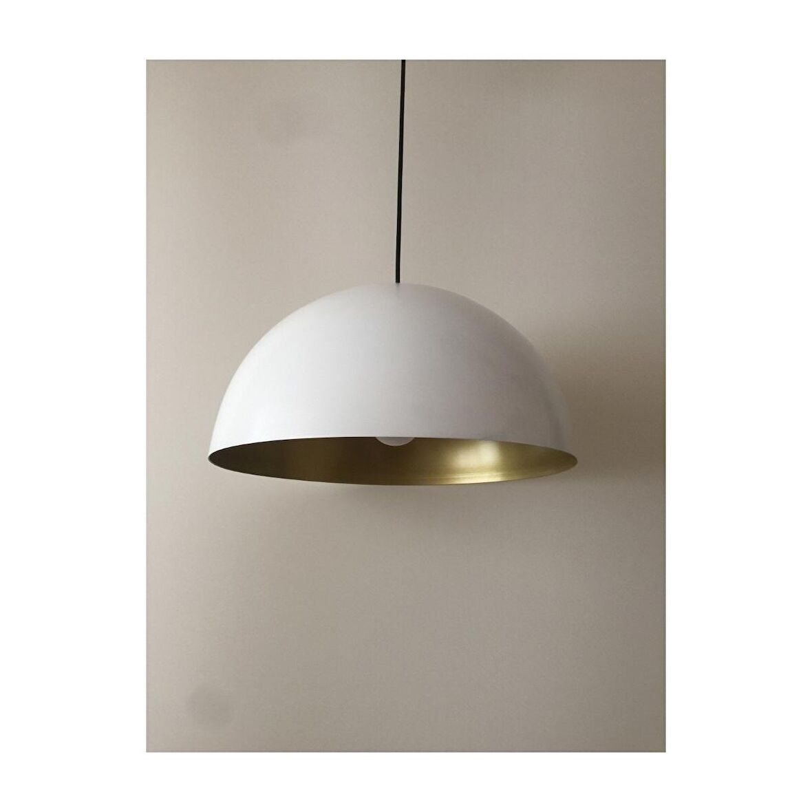 MYLİGHTS  METAL BEYAZ  İÇİ ALTIN  SARKIT AVİZE  CAP  40 CM