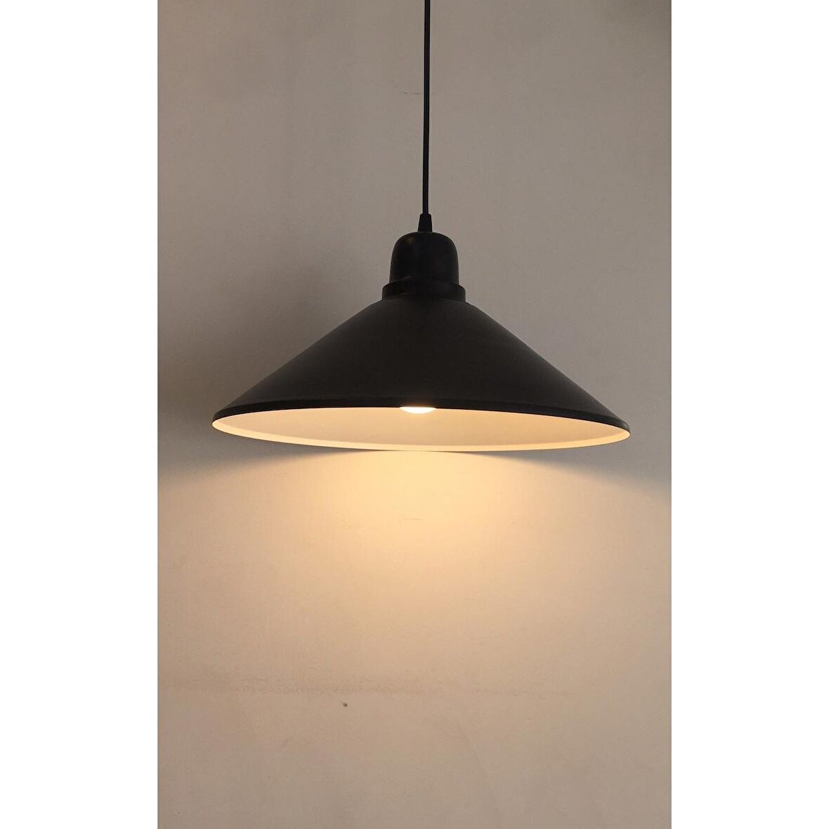 MYLİGHTS  MAT SİYAH  İÇİ BEYAZ METAL SARKIT AVİZE 36 CM