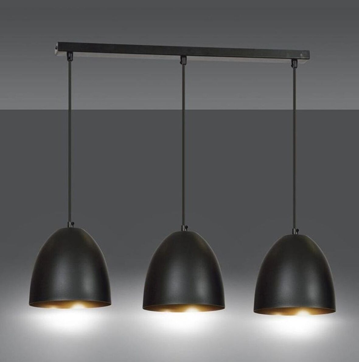 mylights  üçlü masa üstü retro  metal sarkıt avize 60 cm kasa 