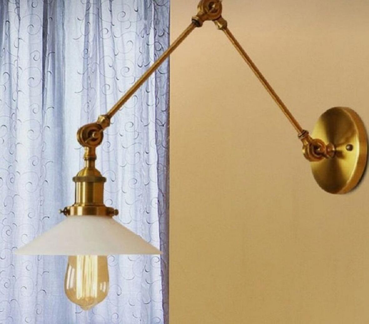 MYLİGHTS  RETRO  RUSTİK VİNTAGE ÜÇ MAFSALI APLİK   BEYAZ BAŞLIK OKUMA LAMBASI 