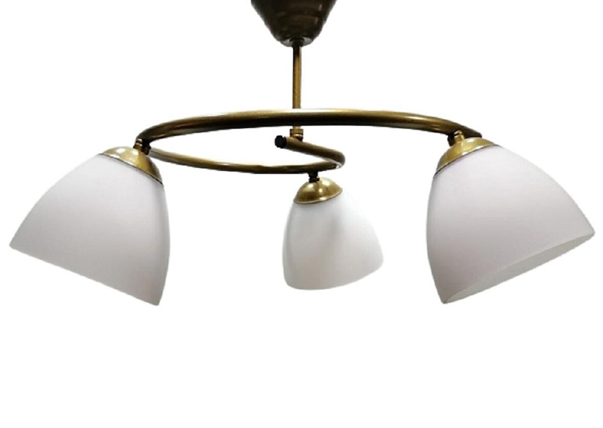 MYLİGHTS  MODERN SPOR OPAL BEYAZ CAMLI ÜÇLÜ AVİZE