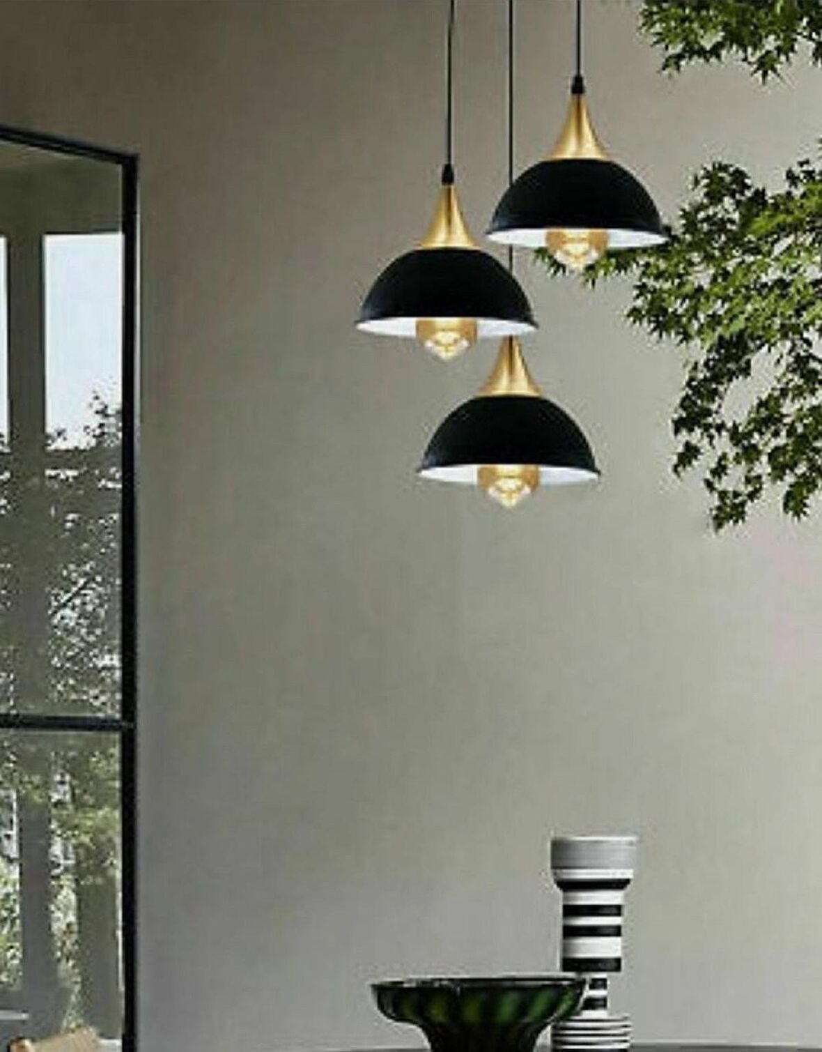 MYLIGHTS RETRO RUSTIK MODERN ÜÇLÜ METAL SARKIT  SİYAH AVİZE