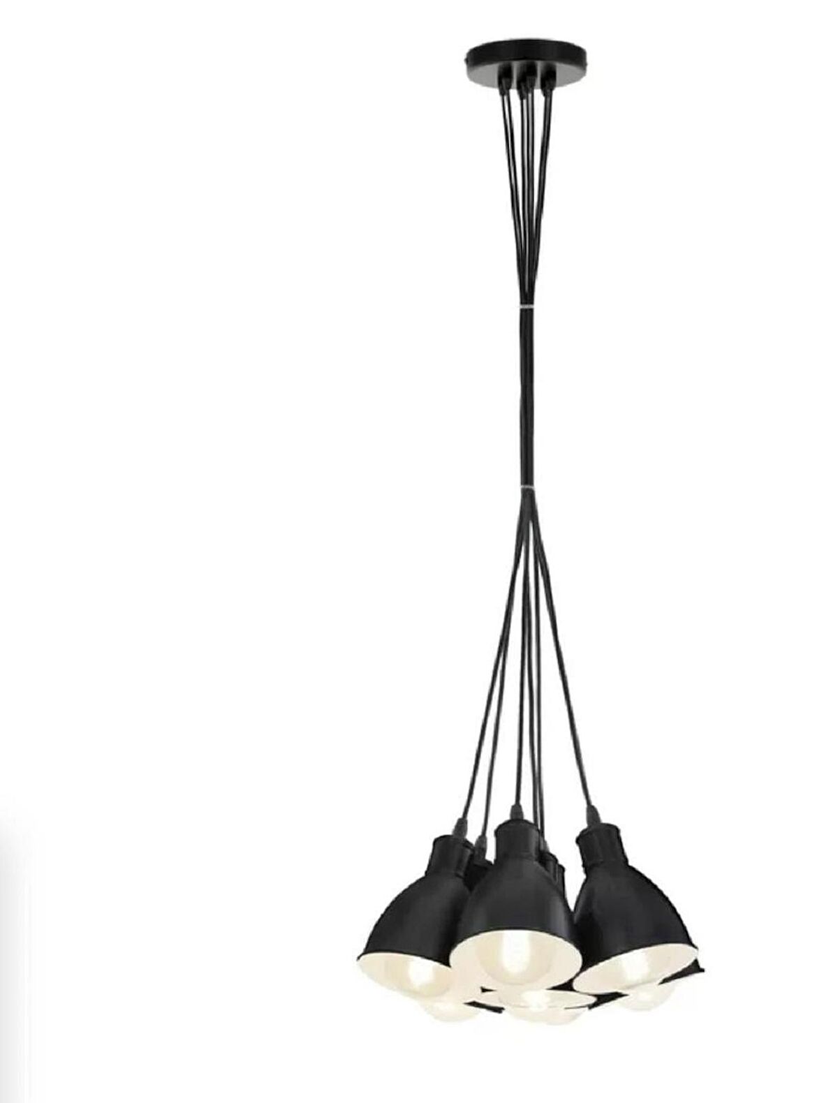 MYLIGHTS RETRO RUSTIK MODERN 7 Lİ  METAL SARKIT  SİYAH AVİZE
