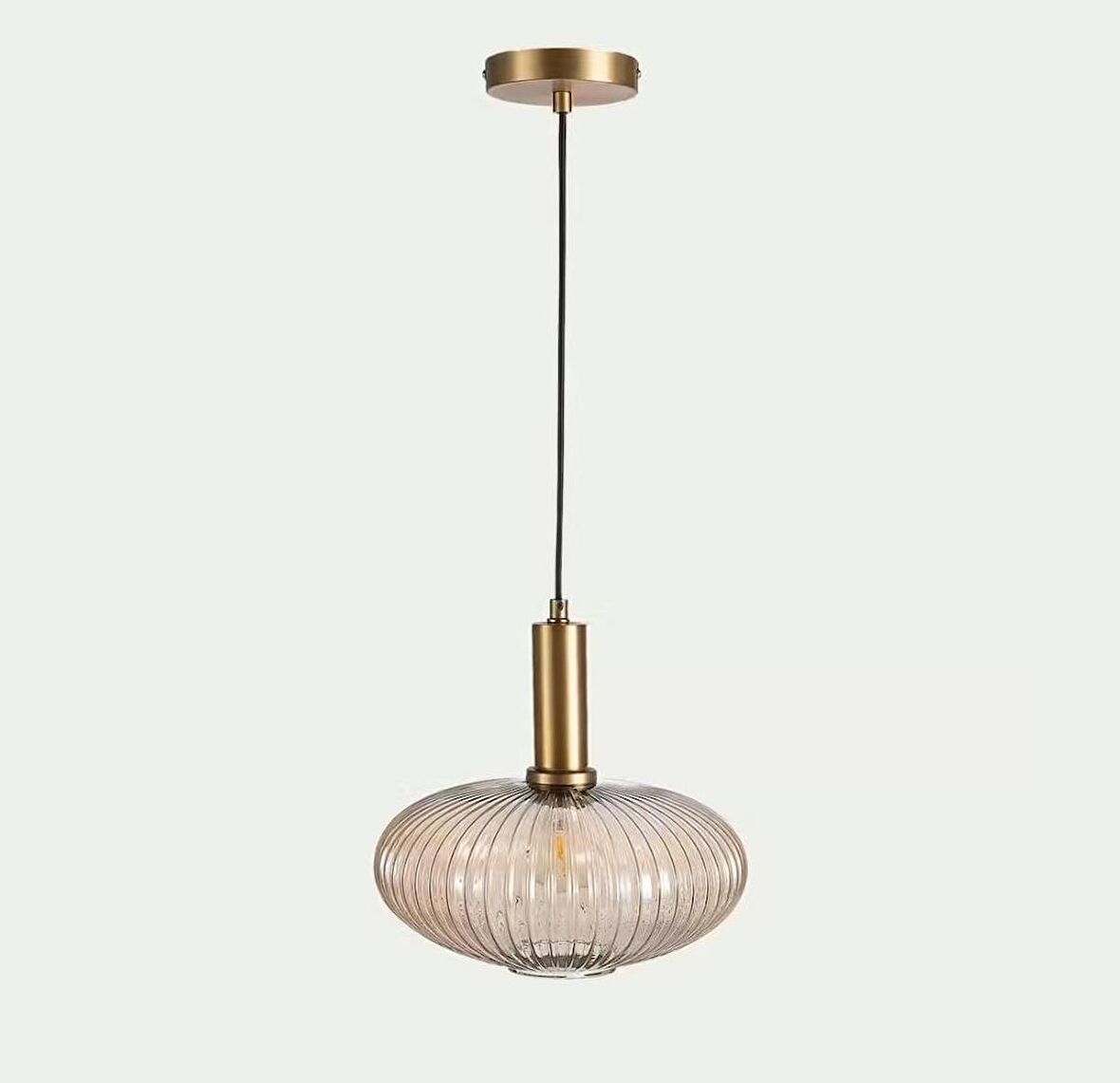 MYLİGHTS RUSTİK  FÜME  SARKIT AVİZE 25CM BRONZ ASKILI SPOR TEKLİ AVİZE