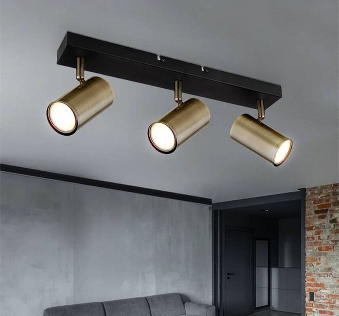 demet habek mylights  led ampüllü üçlü hareketli modern spor led avize