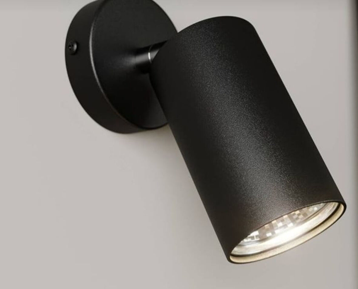 Demet habek mylights  gün isigi ampullü paslanmaz siyah  gövde LED aplik LED spot Hareketli başlık tekli