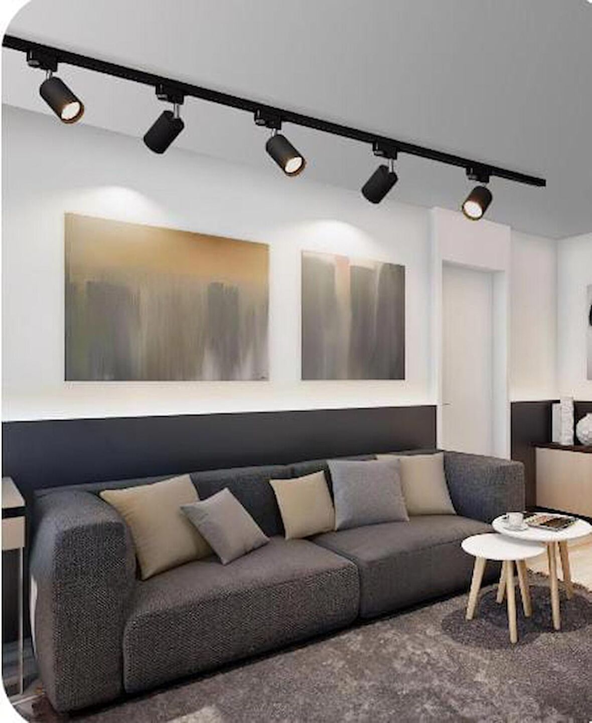 mylights beşli led  2mt ray led spot küre led avize led spot panasonıc ampullü