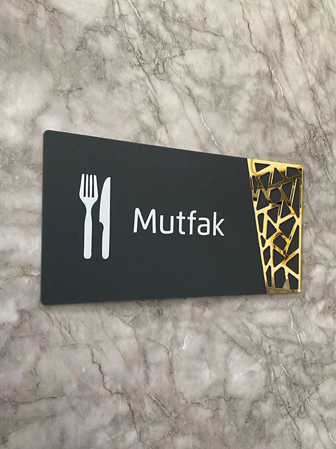 Mutfak Kapı Yönlendirme Levhası Oda İsimliği 24x12 Cm