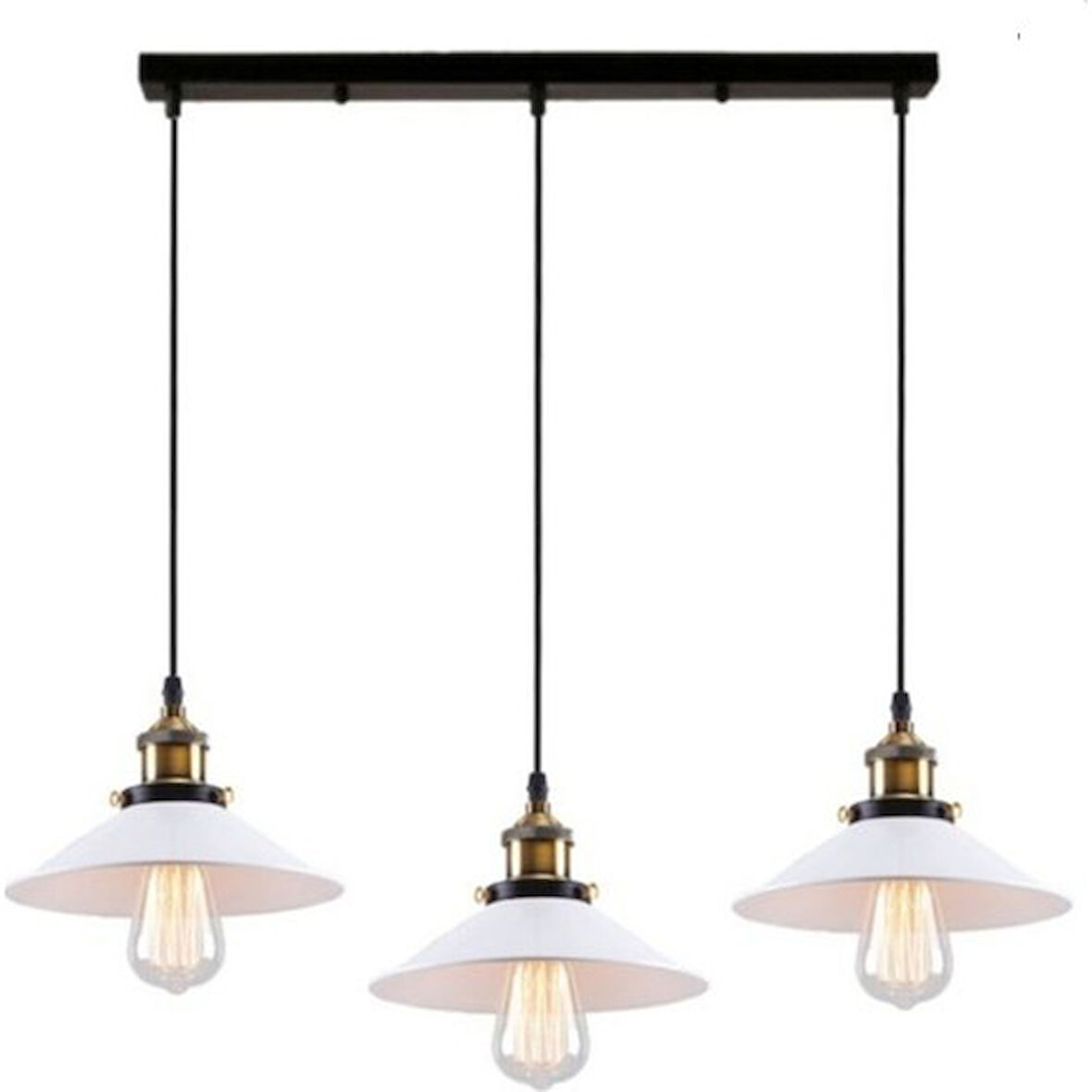 Mylights Retro Üçlü Masa Üstü Sıralı Sarkıt Metal Avize