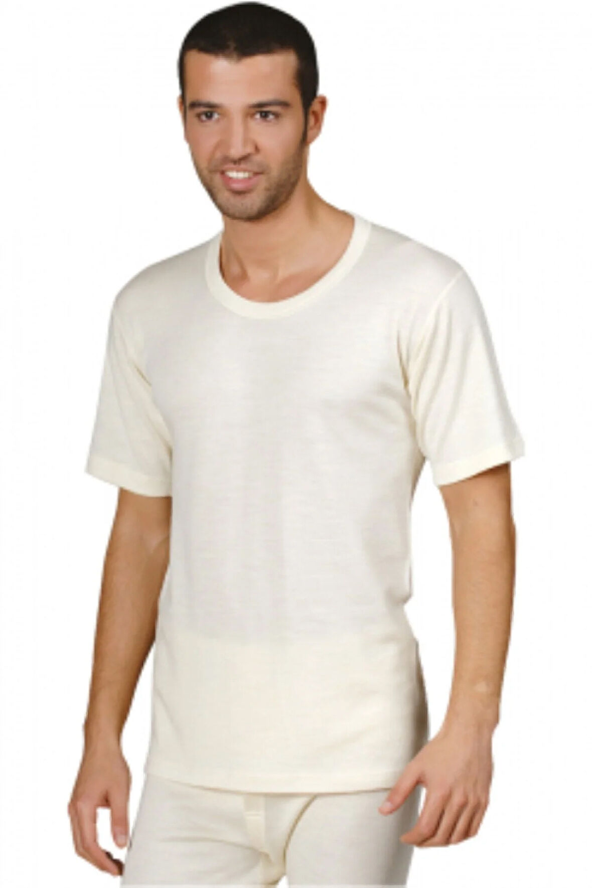 Yün Içlik Erkek Kısa Kollu Merinos Yün