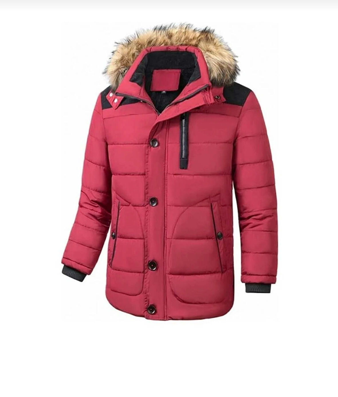 Erkek Mont Kaban Kapüşonlu Soğuk Havaya Dayanıklı