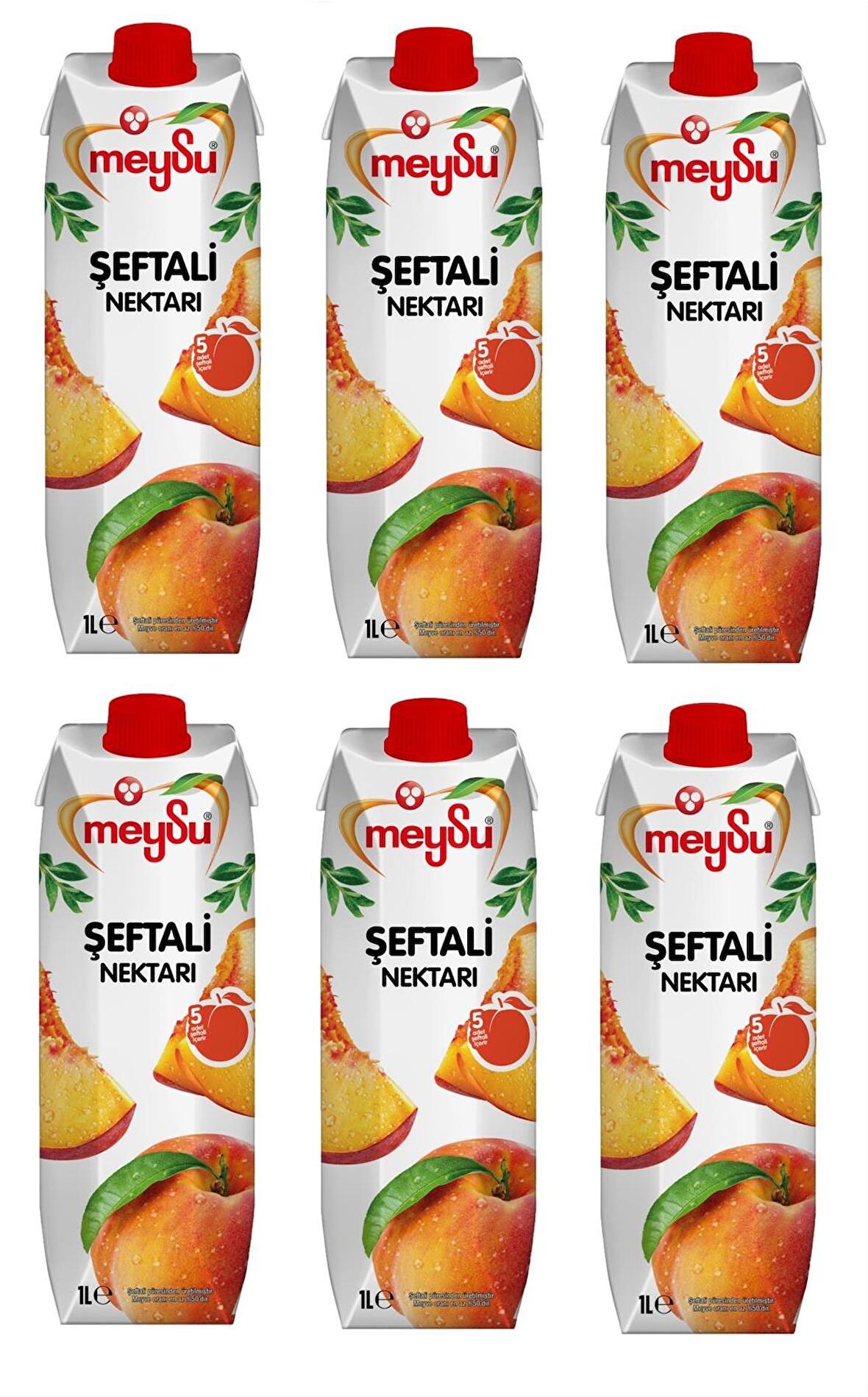 Meysu Şeftali Nektarı 1 Lt X 6 Adet