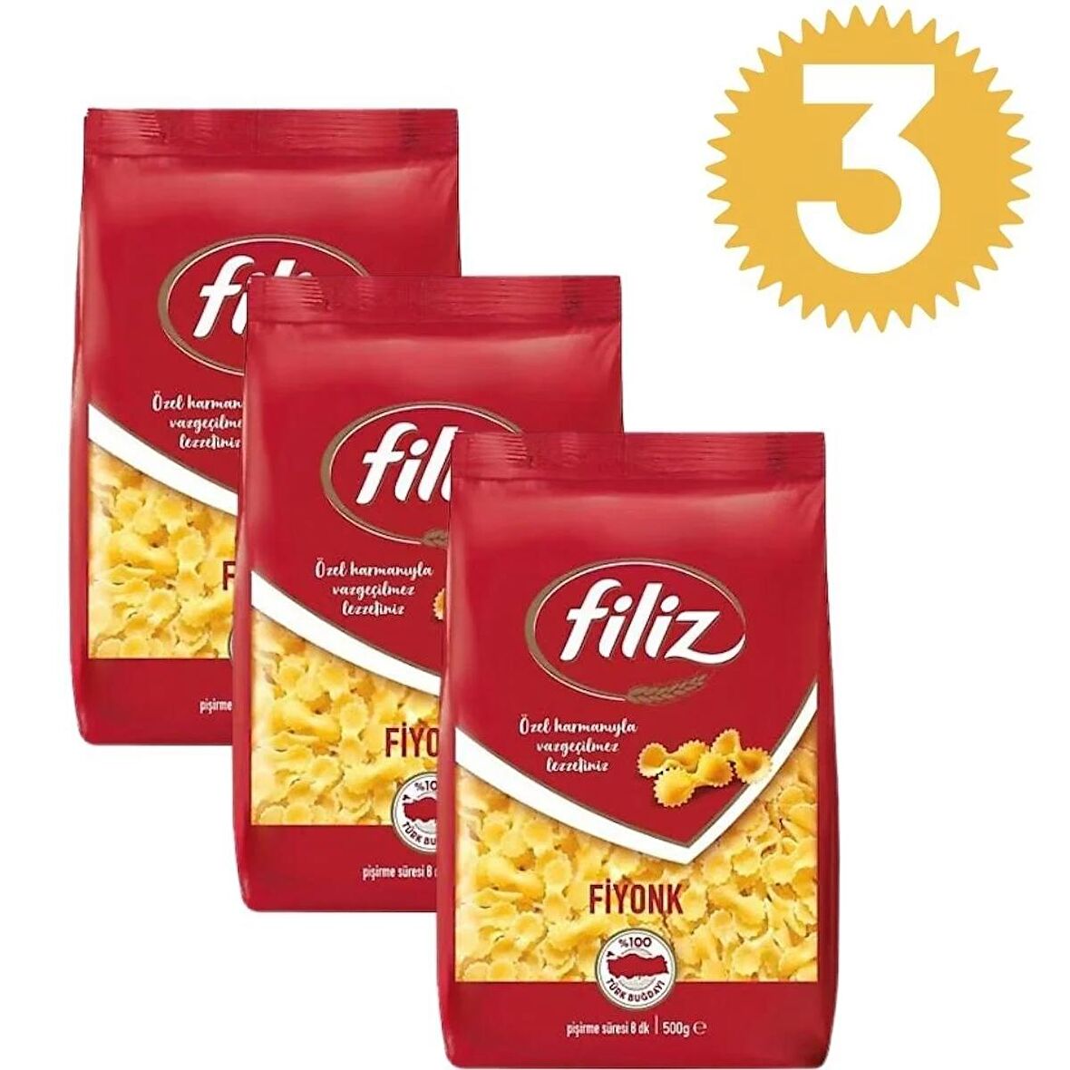  Filiz Fiyonk Makarna 500gr x3 adet