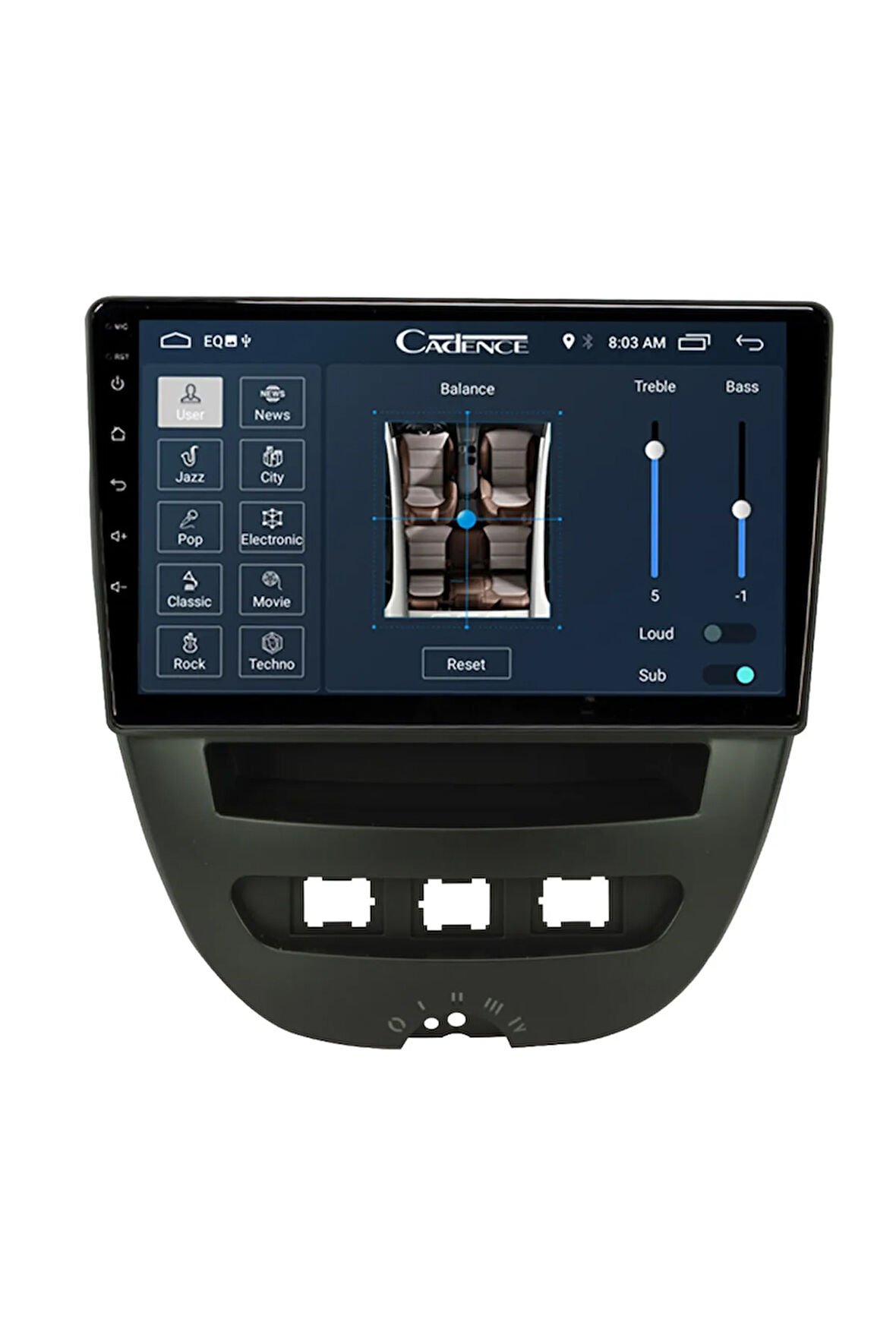 Peugeot 107 Android Carplay Navigasyon Multimedya Ekran Teyp 2gb Ram + 32gb Hdd