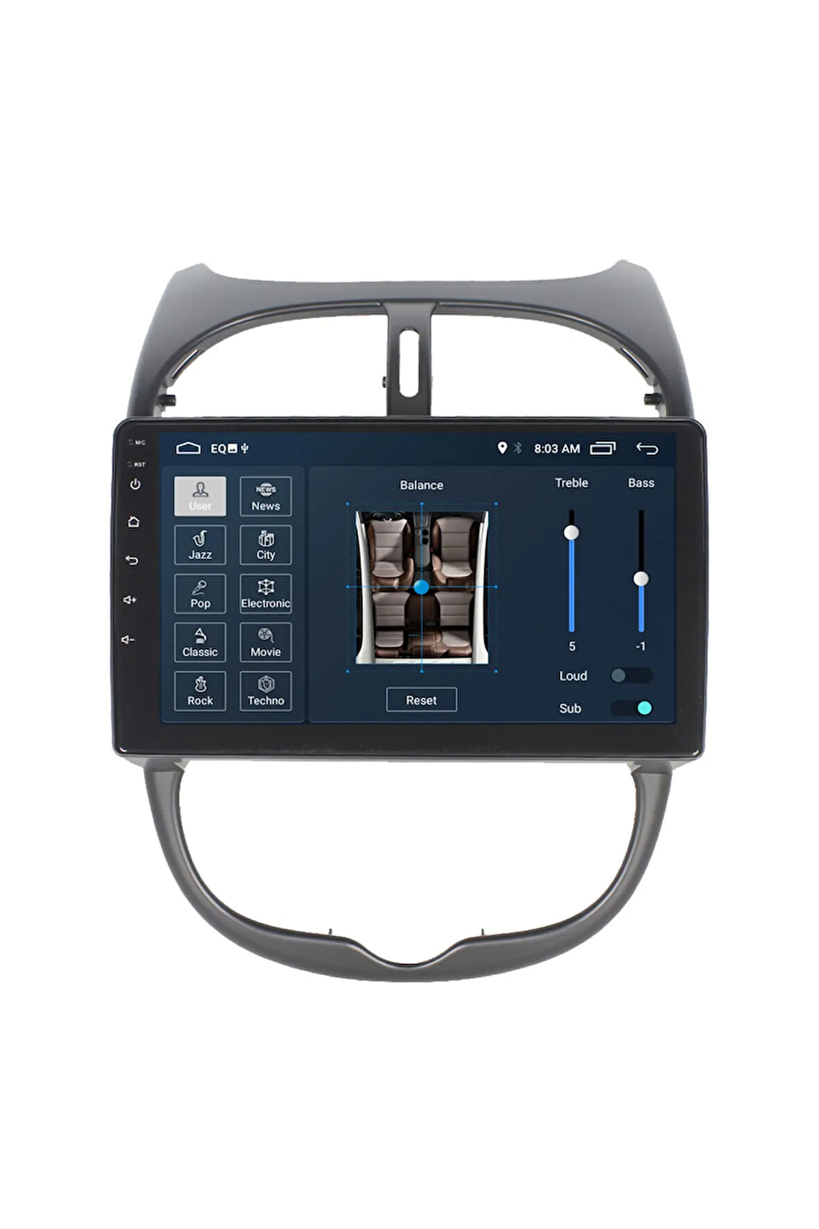 Peugeot 206 Android Carplay Navigasyon Multimedya Ekran Teyp 2gb Ram + 32gb Hdd