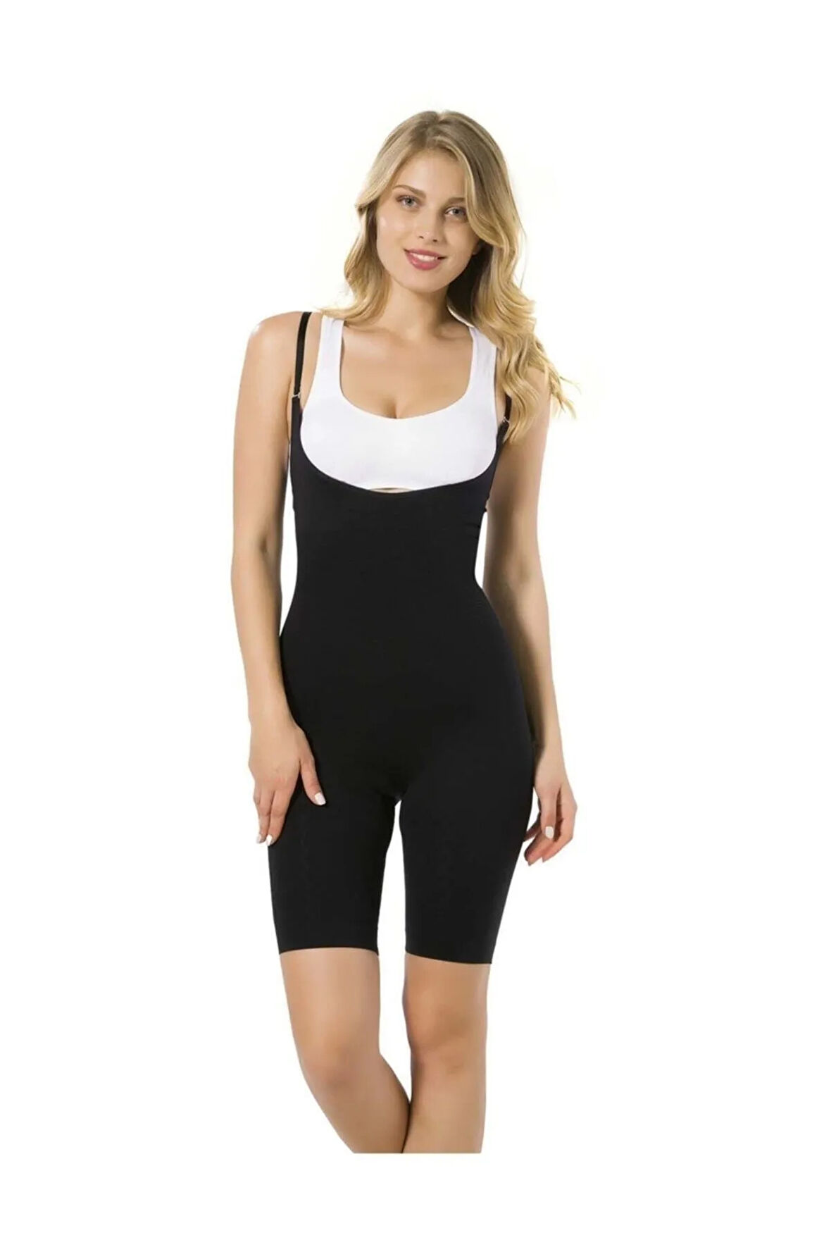 Kadın Ten Seamless Göğsü Açık Boxer Boy Korse