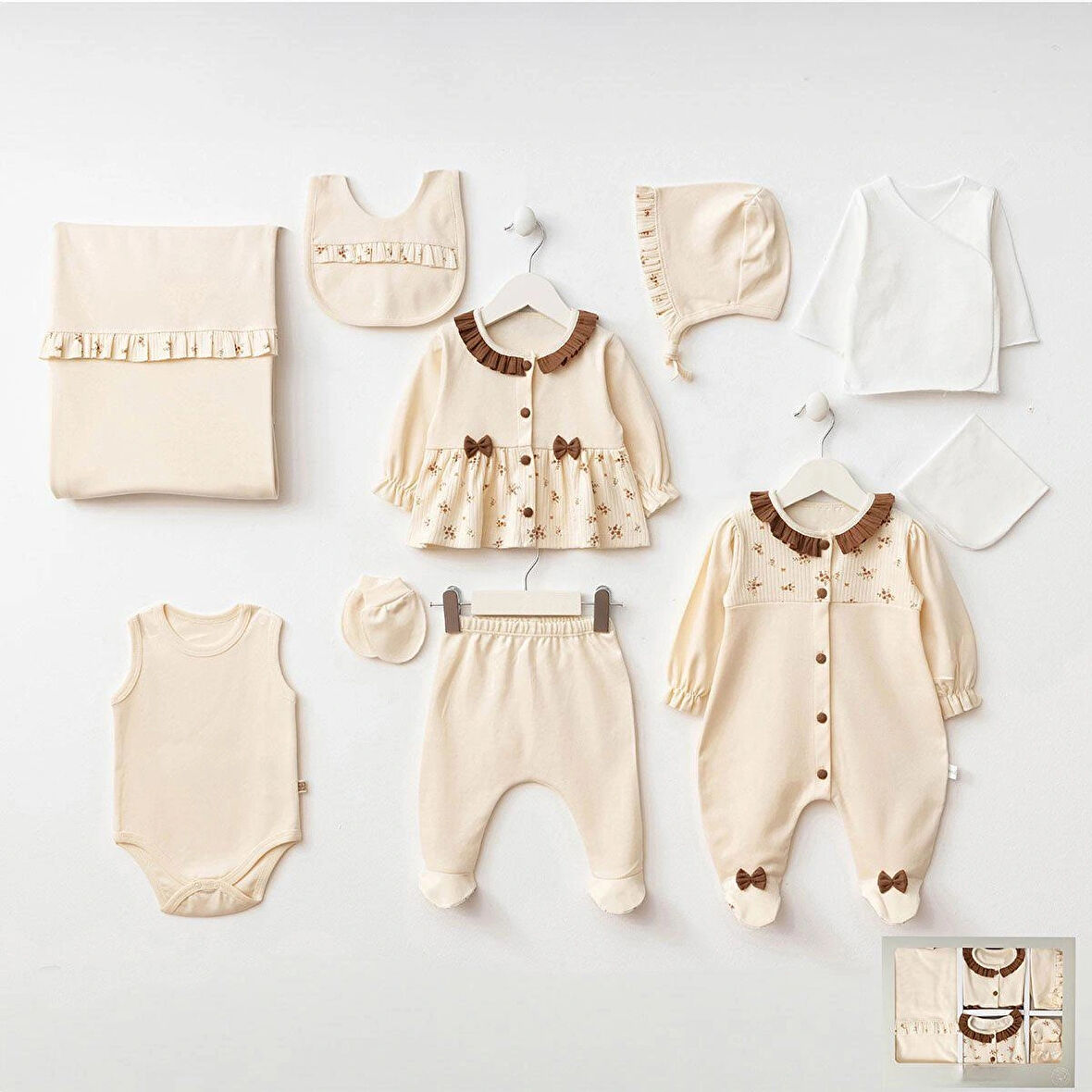 KIZ BEBEK MİNİZEYN 0-3 AY ÇITIR ÇİÇEK 10 LU SET