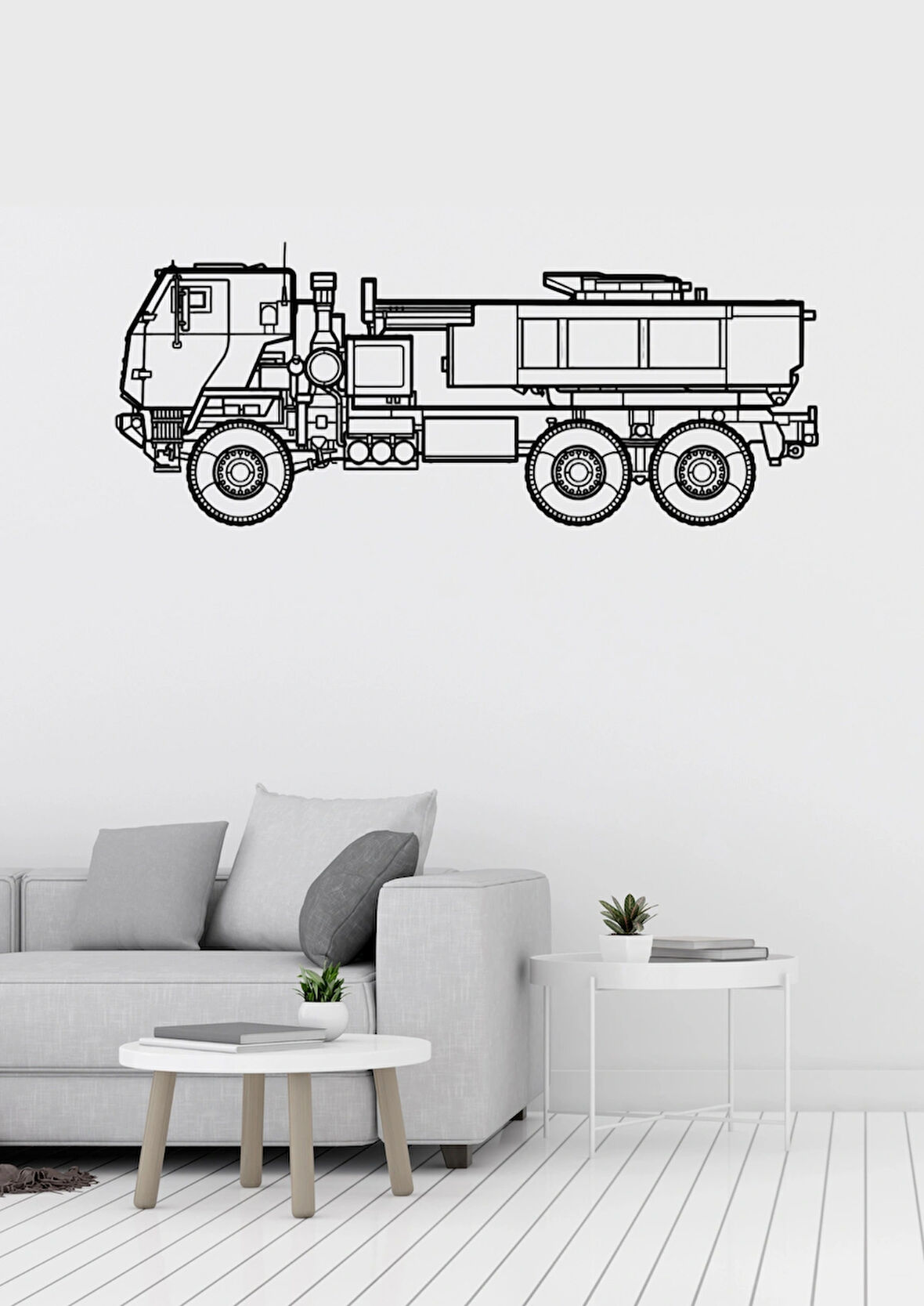 M 412 Kamyon Desenli Dekoratif Metal Duvar Süsü