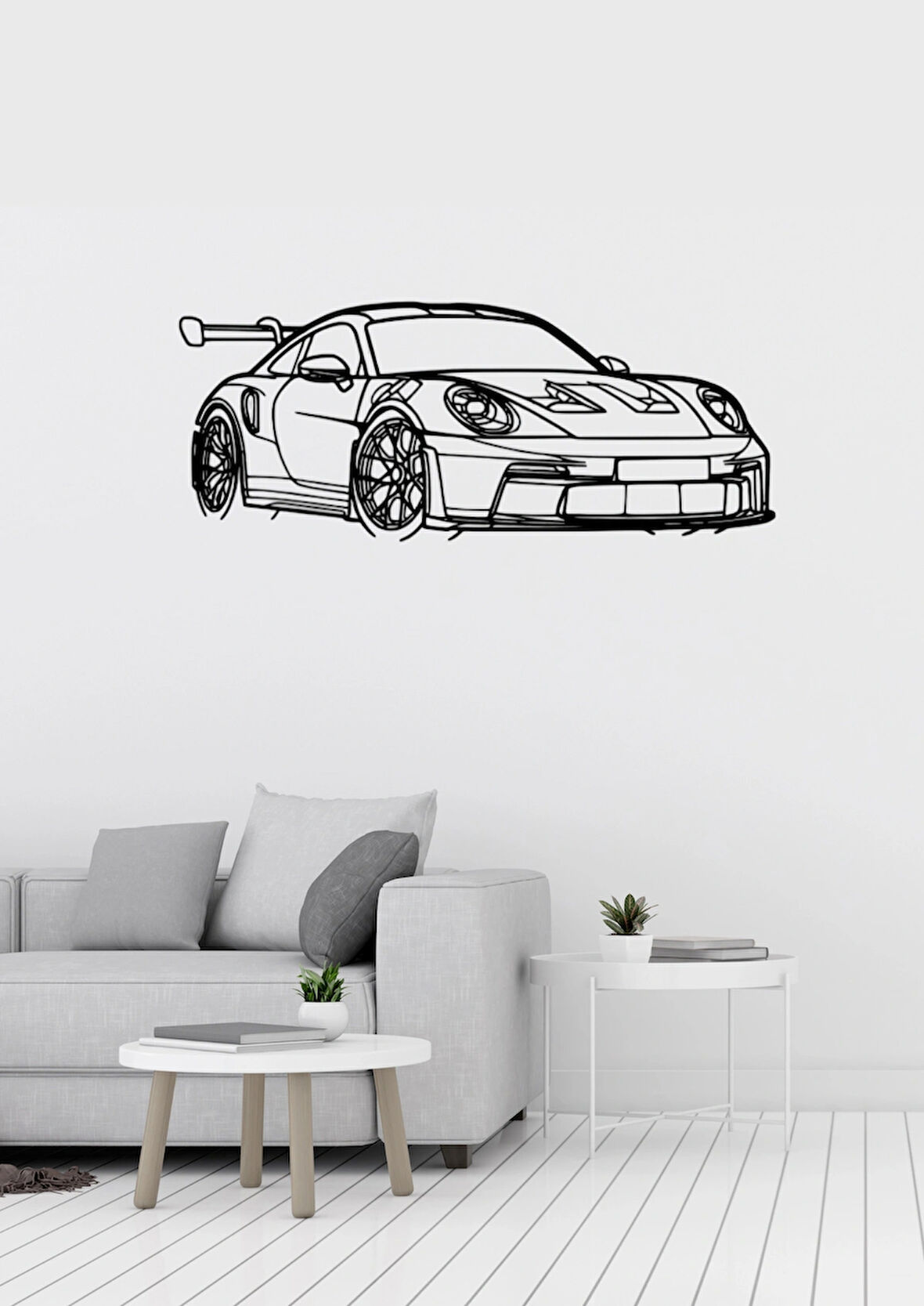 Porshe Gt Desenli Dekoratif Metal Duvar Süsü