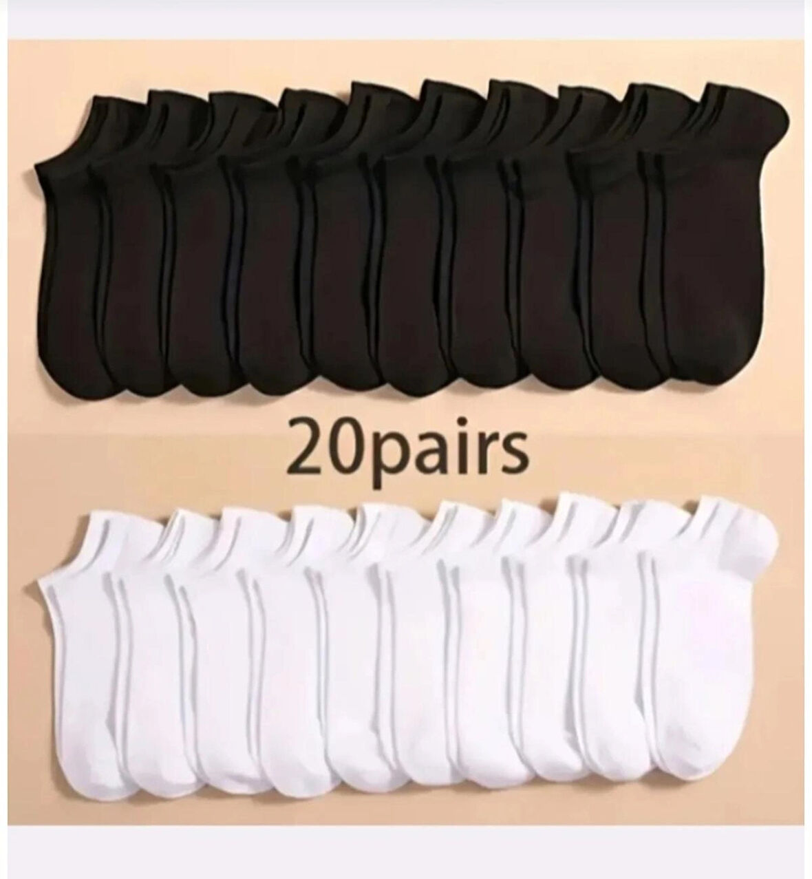 Mab 20 Çift Ekonomik Siyah Beyaz Unisex Pamuklu Patik Çorap