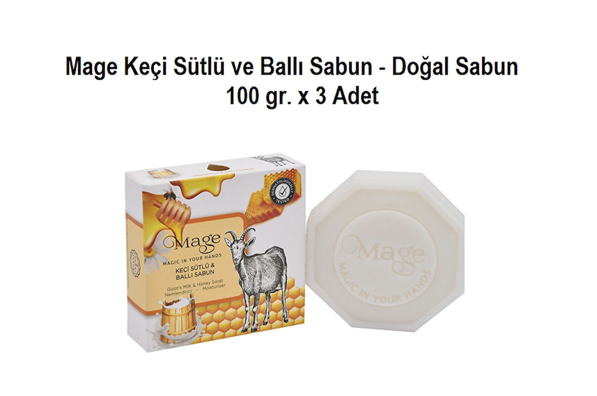 Mage Keçi Sütlü Ve Ballı Doğal Sabun 100 Gr X 3 Adet