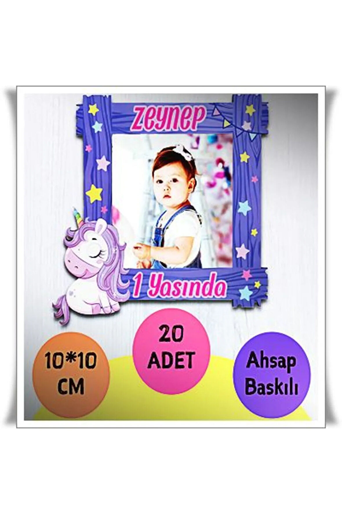 Bebek Çocuk Doğum Günü Resimli Ahşap Magnet 20 Adet a5