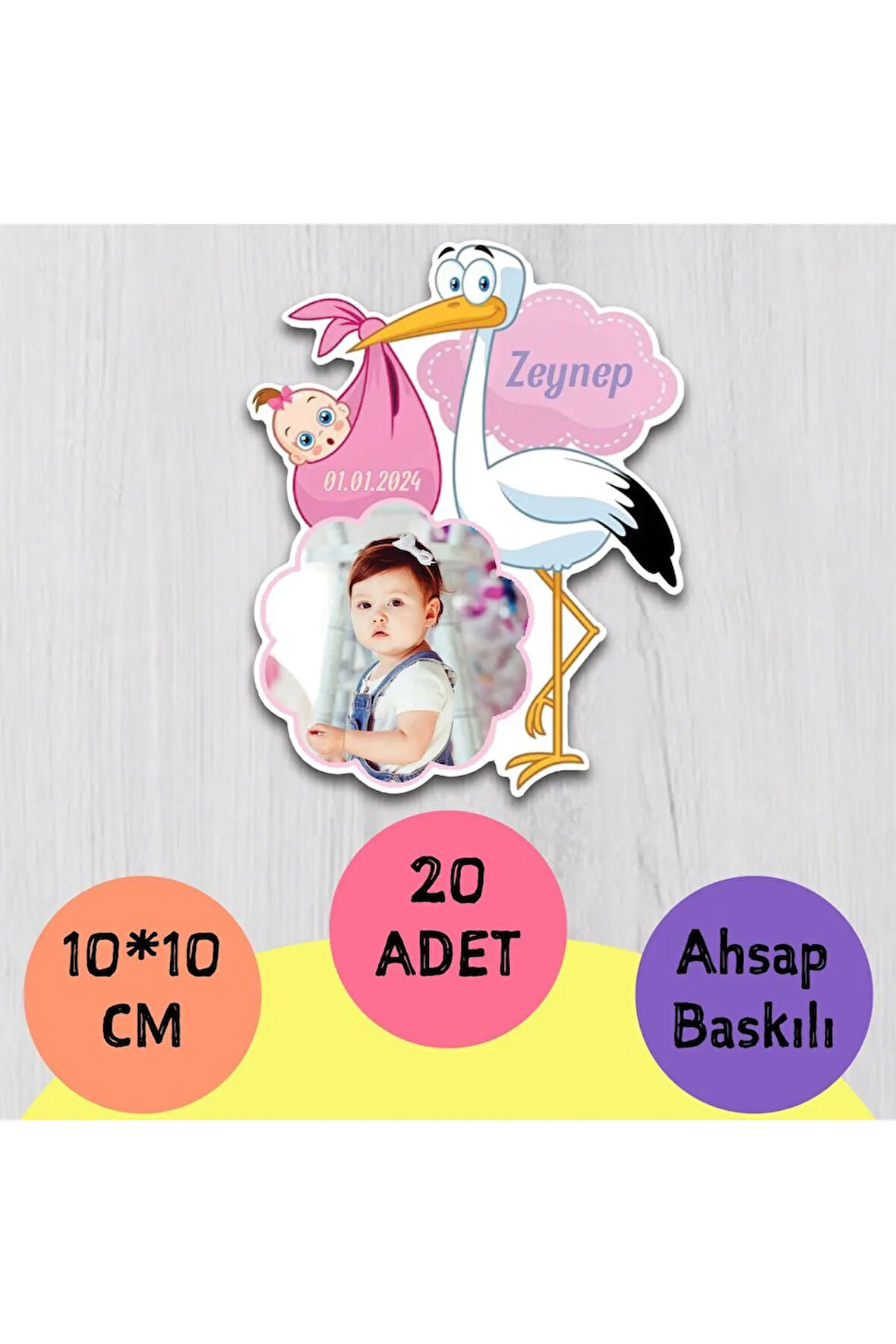Leylek Tasarımlı Magnet 5 Adet