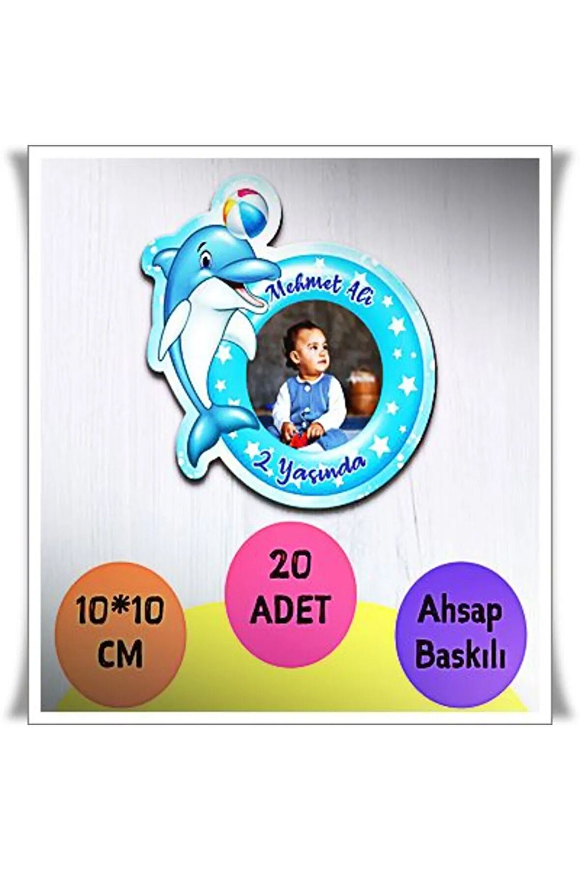 Bebek Çocuk Doğum Günü Resimli Ahşap Magnet 25 Adet