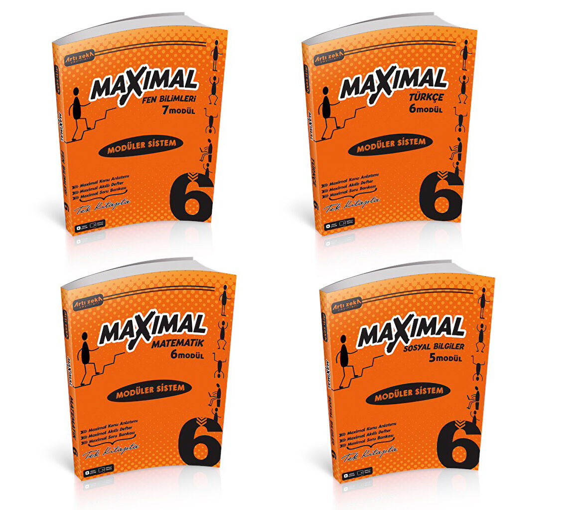 6. Sınıf Maximal Modüler Sistem Matematik, Fen, Türkçe, Sosyal Seti (4 Kitap)