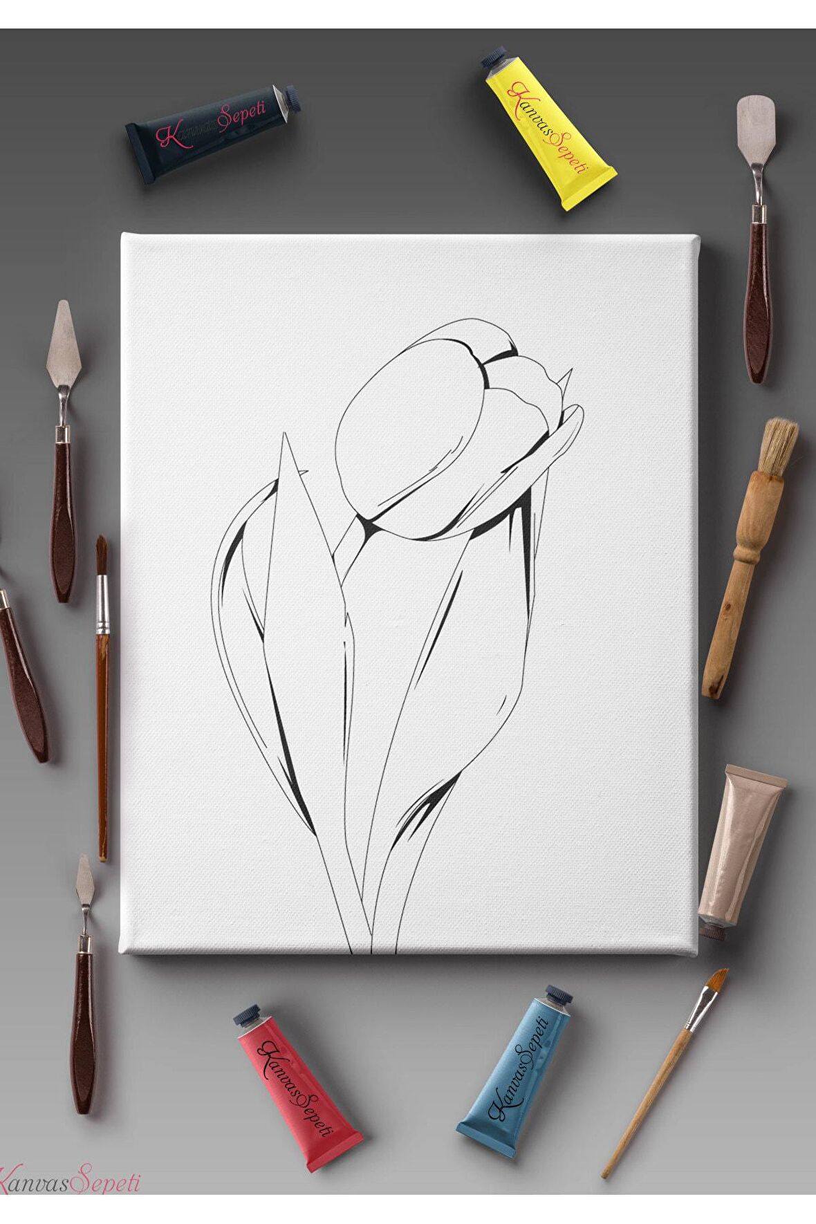 Ölçü Seçenekli Tüm Boya Türlerine Uygun Boyanabilir Tablo Tuval Mandala Çizgili Hazır Şablon Tuval