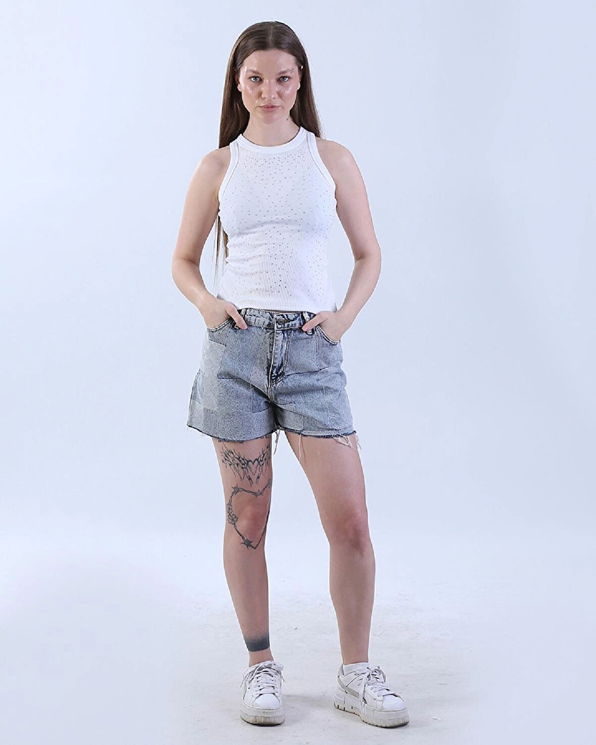 Işıltılı Taş Detaylı Şık Atlet