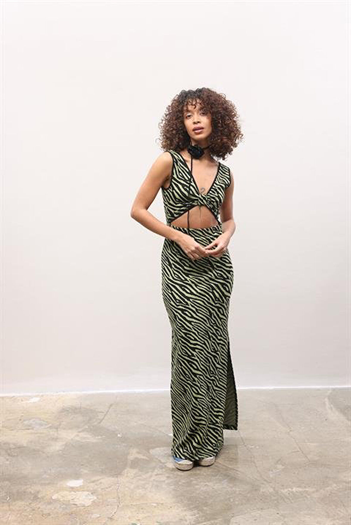 Bellatrix Cut Out Jakarlı Elbise 2677-8